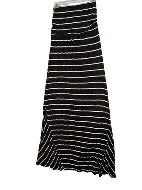 Old Navy Maternity Black & White Striped Strapless Maxi Dress Size M
